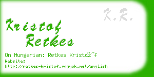 kristof retkes business card